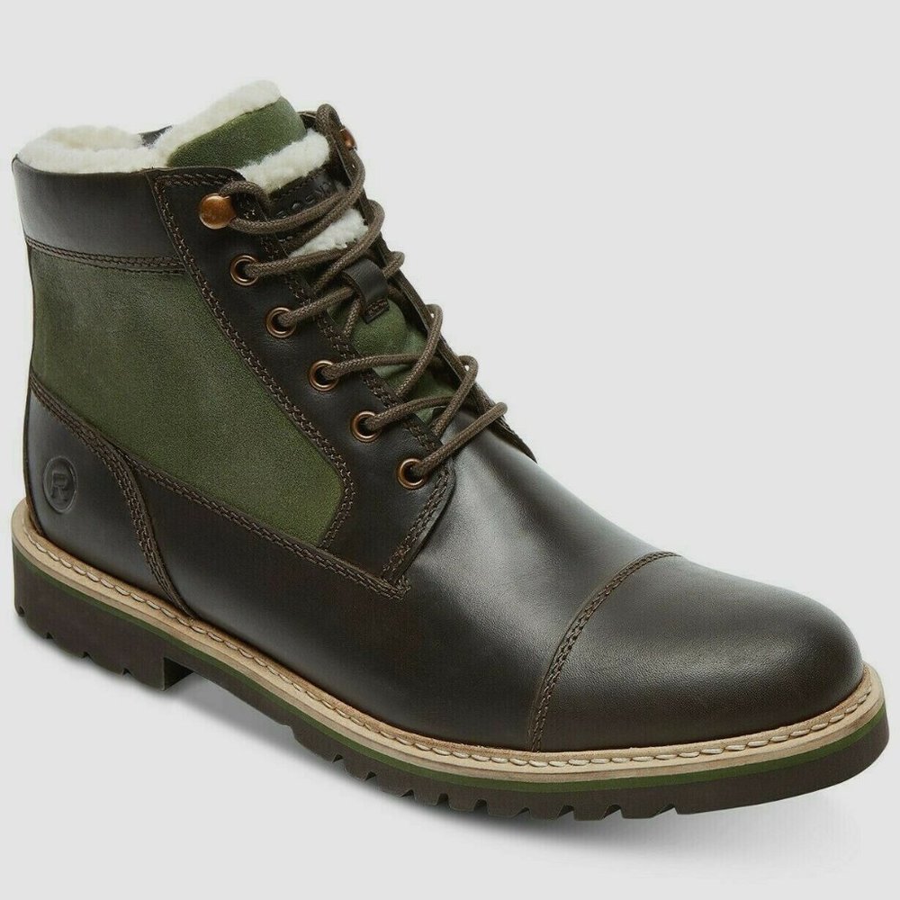 Rockport Marshall Rugged Cap Toe Boots Men's 10 WIDE